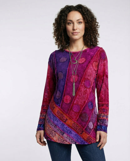 Bunte Damen Tunika aus Baumwolle Vintage Look - Eveloria