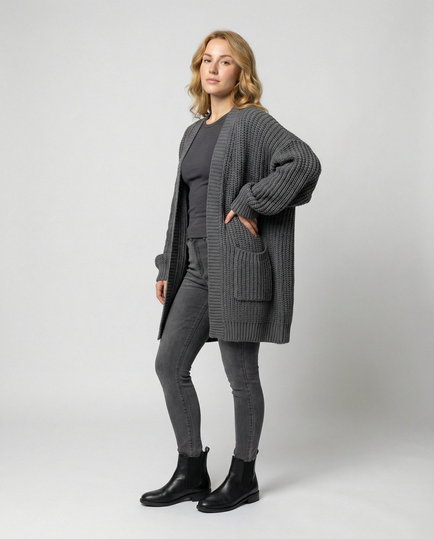 Damen Oversized Strickmantel - Eveloria