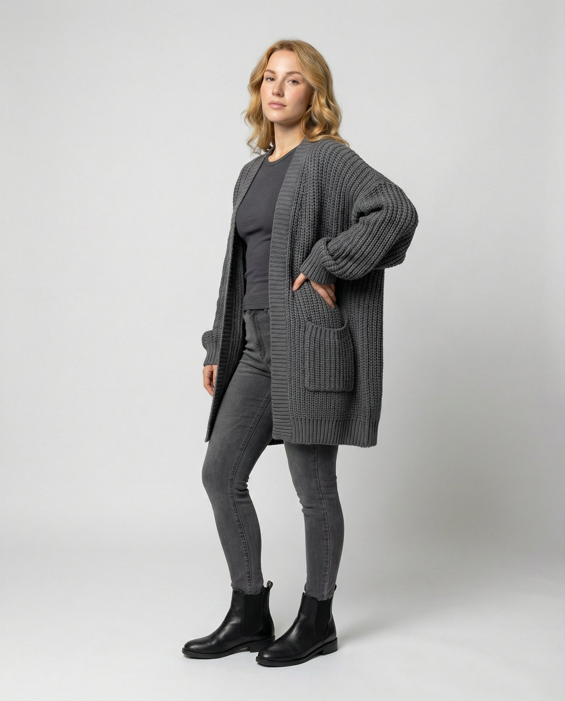 Damen Oversized Strickmantel - Eveloria