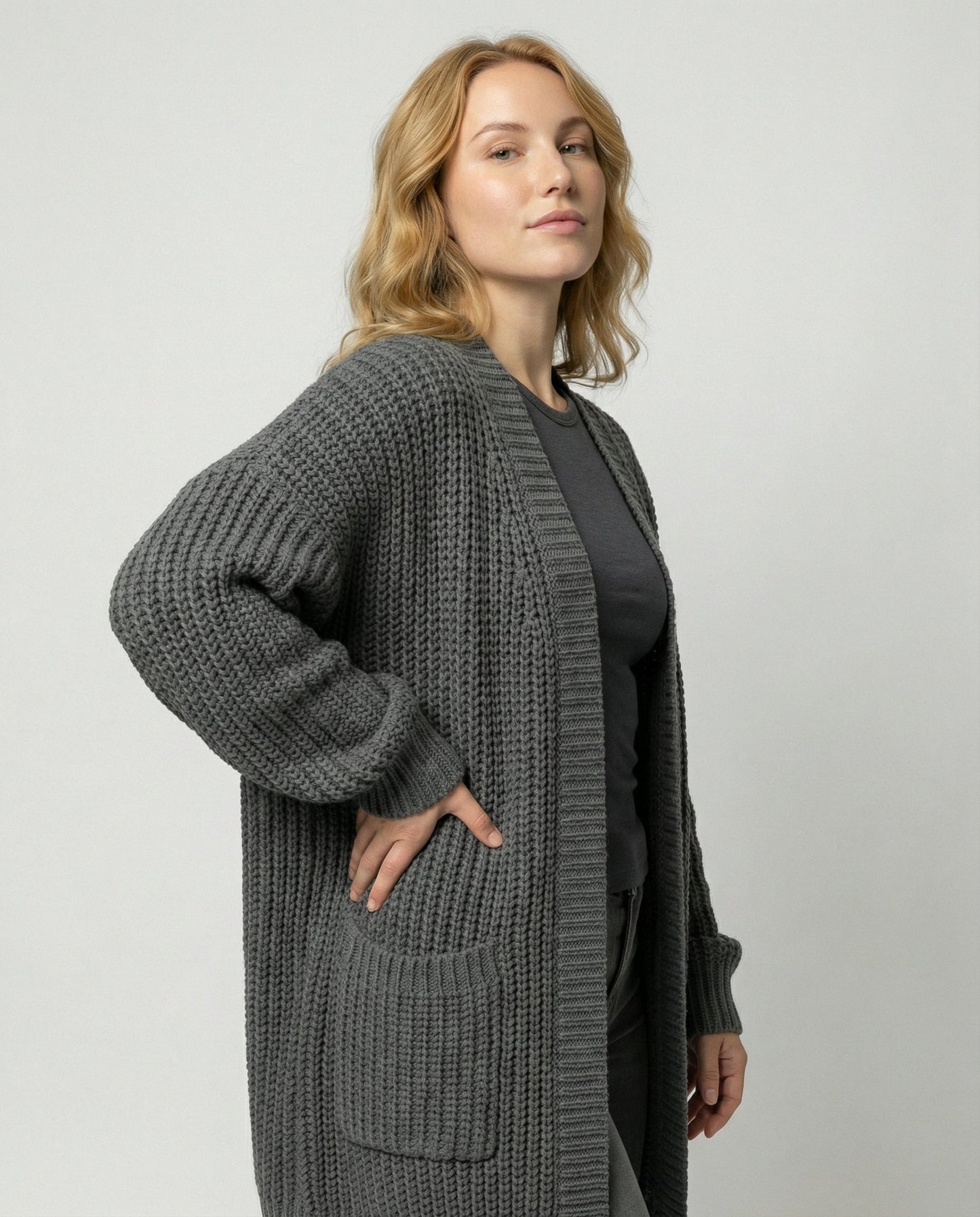 Damen Oversized Strickmantel
