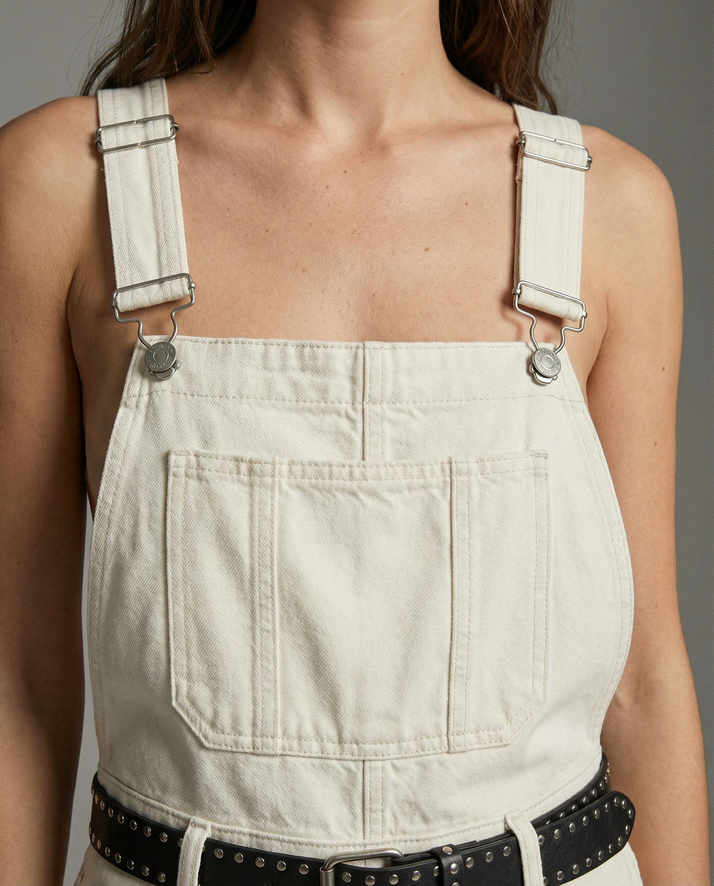 Damen Denim Latzhose Weitbein