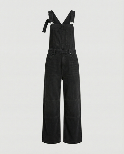 Damen Denim Latzhose Weitbein