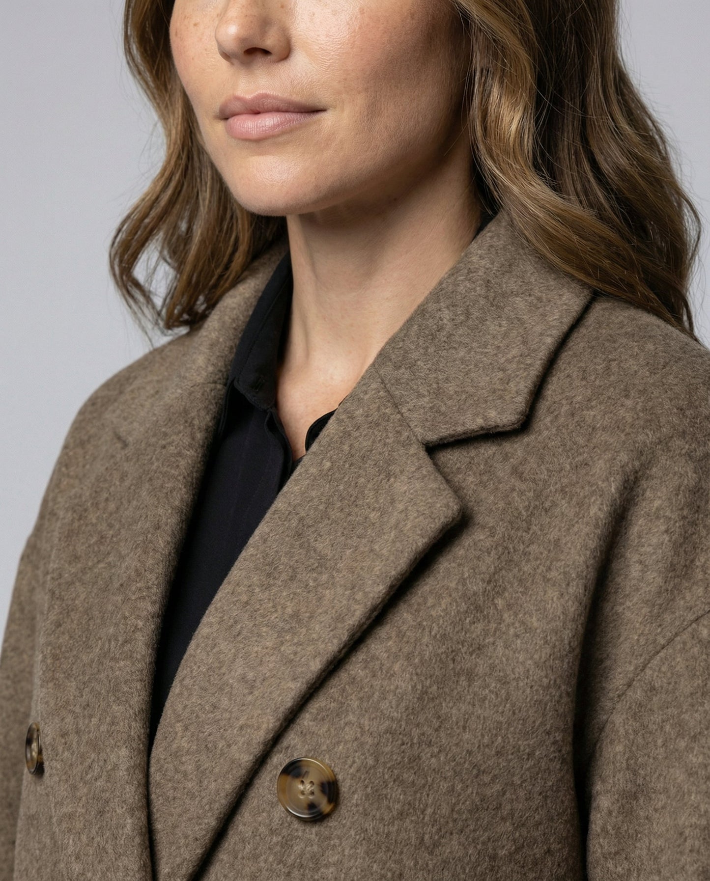 Damen Oversized Wollmantel