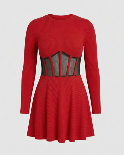 Elegantes Damen Minikleid mit Einsätzen