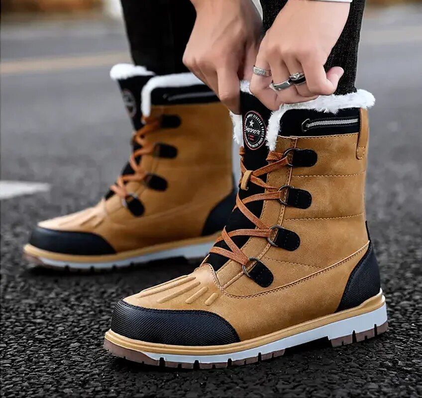 Herren Winterschuhe Mittelhoch Schnürung Warmfutter