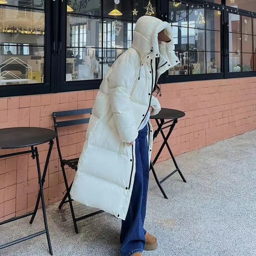 Damen Winterjacke Lang Bequem Warm