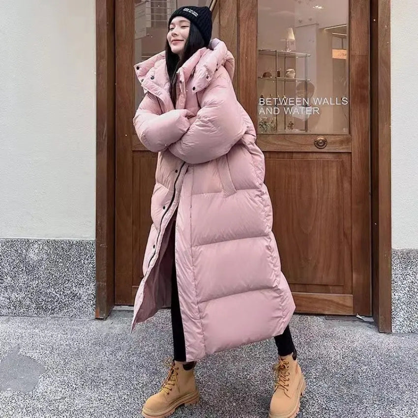 Damen Winterjacke Lang Bequem Warm