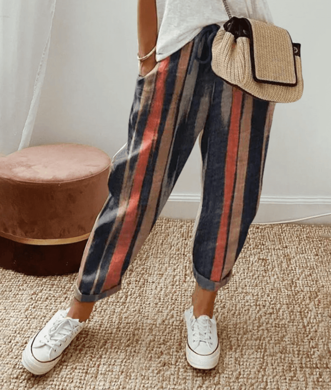 Elegante Damen Hose Baumwollleinen