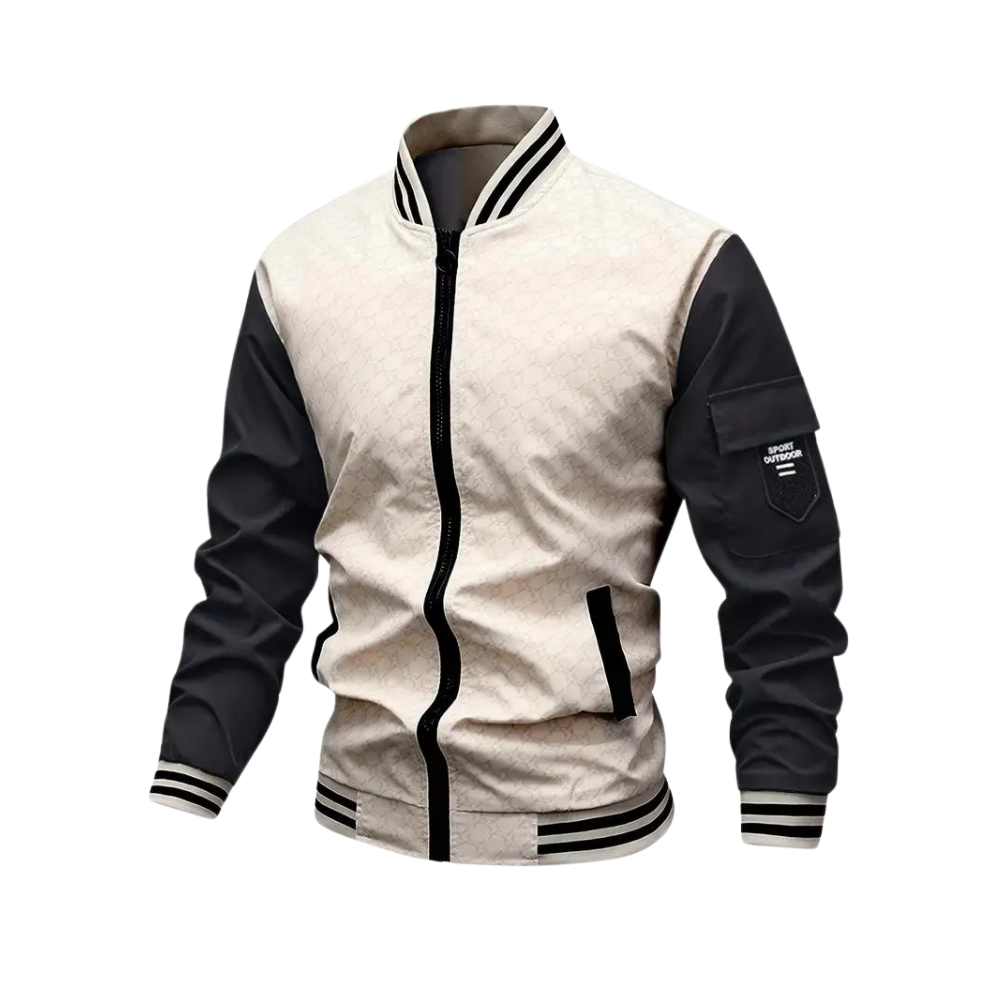 Herren Zweifarbige Bomberjacke Modernes Design Zip-Up - Eveloria