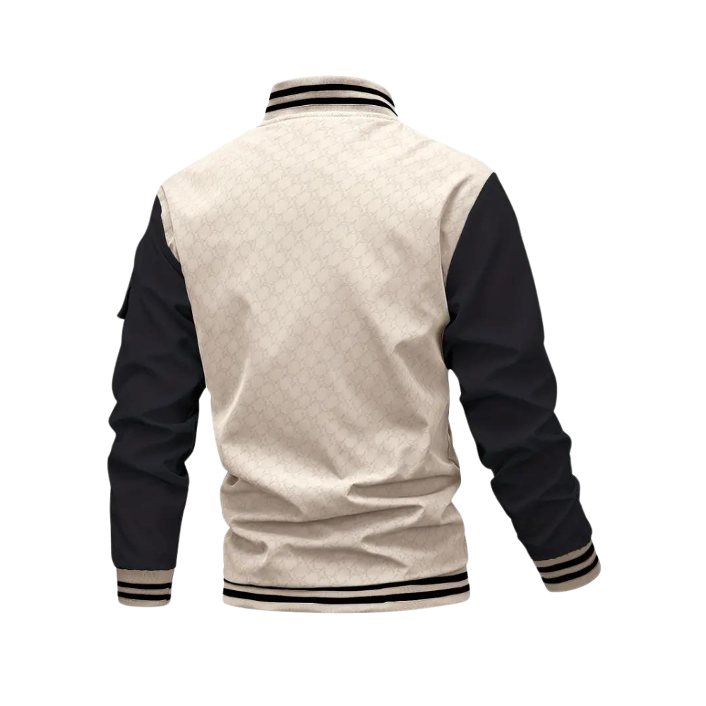 Herren Zweifarbige Bomberjacke Modernes Design Zip-Up