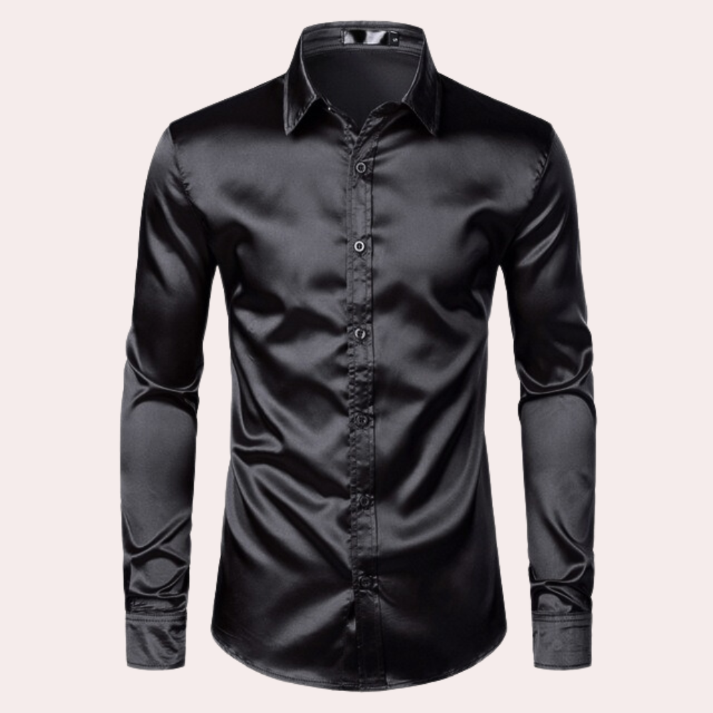 Herren Oberhemd Slim Fit Glänzend Weiß - Eveloria
