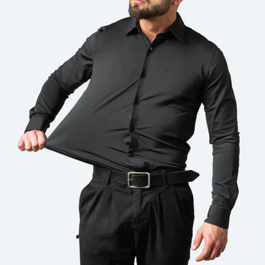 Herren Slim Fit Oberhemd Stretch Knitterfrei Weiß - Eveloria