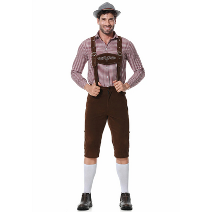 Herren Oktoberfest Outfit Lederhosen Hemd Hut - Eveloria