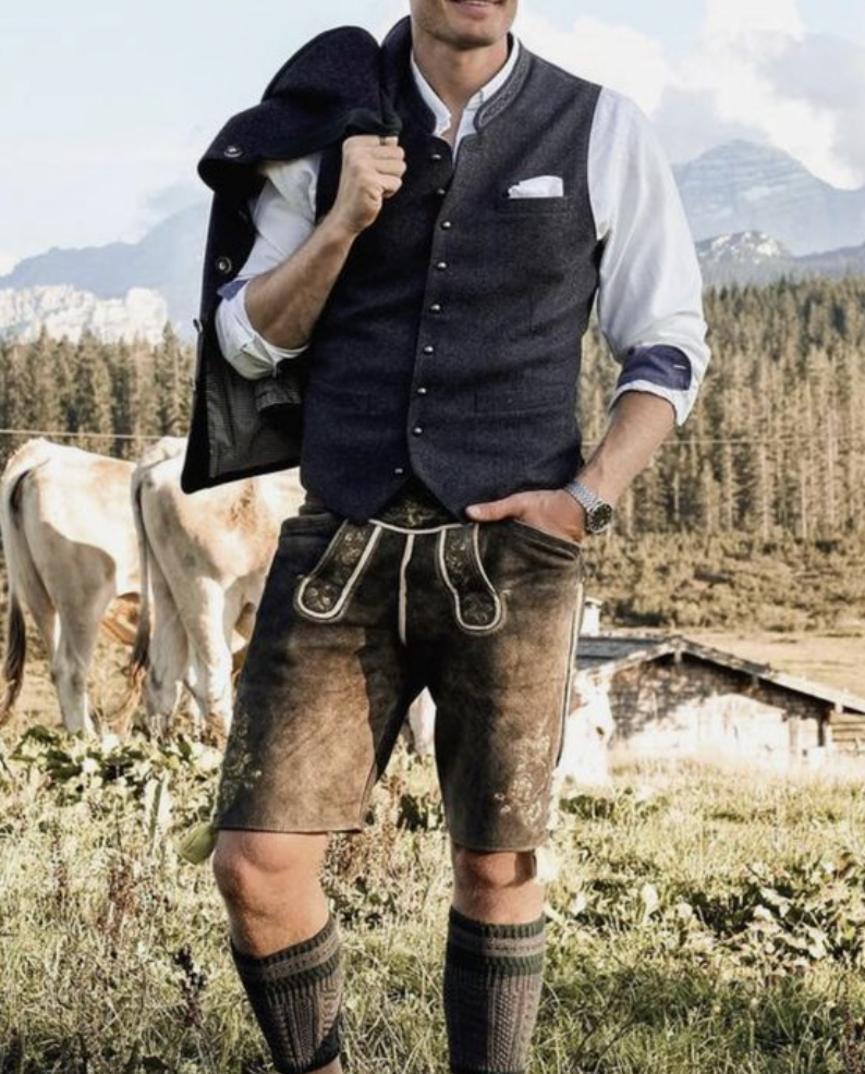 Herren Oktoberfest Shorts Wildleder Braun - Eveloria