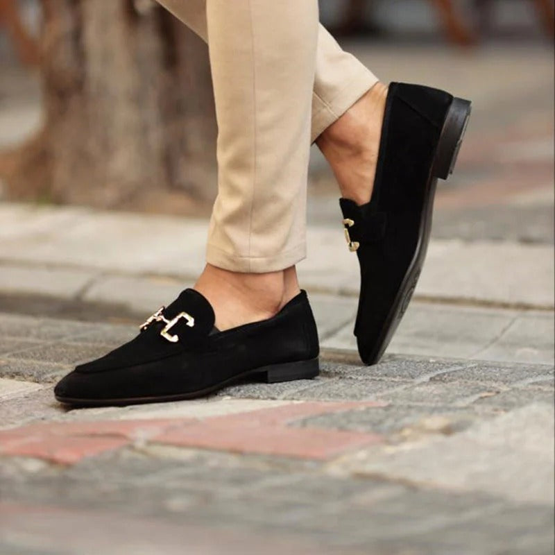 Herren Loafer Edel-Leder Klassisch Komfortabel Schwarz - Eveloria