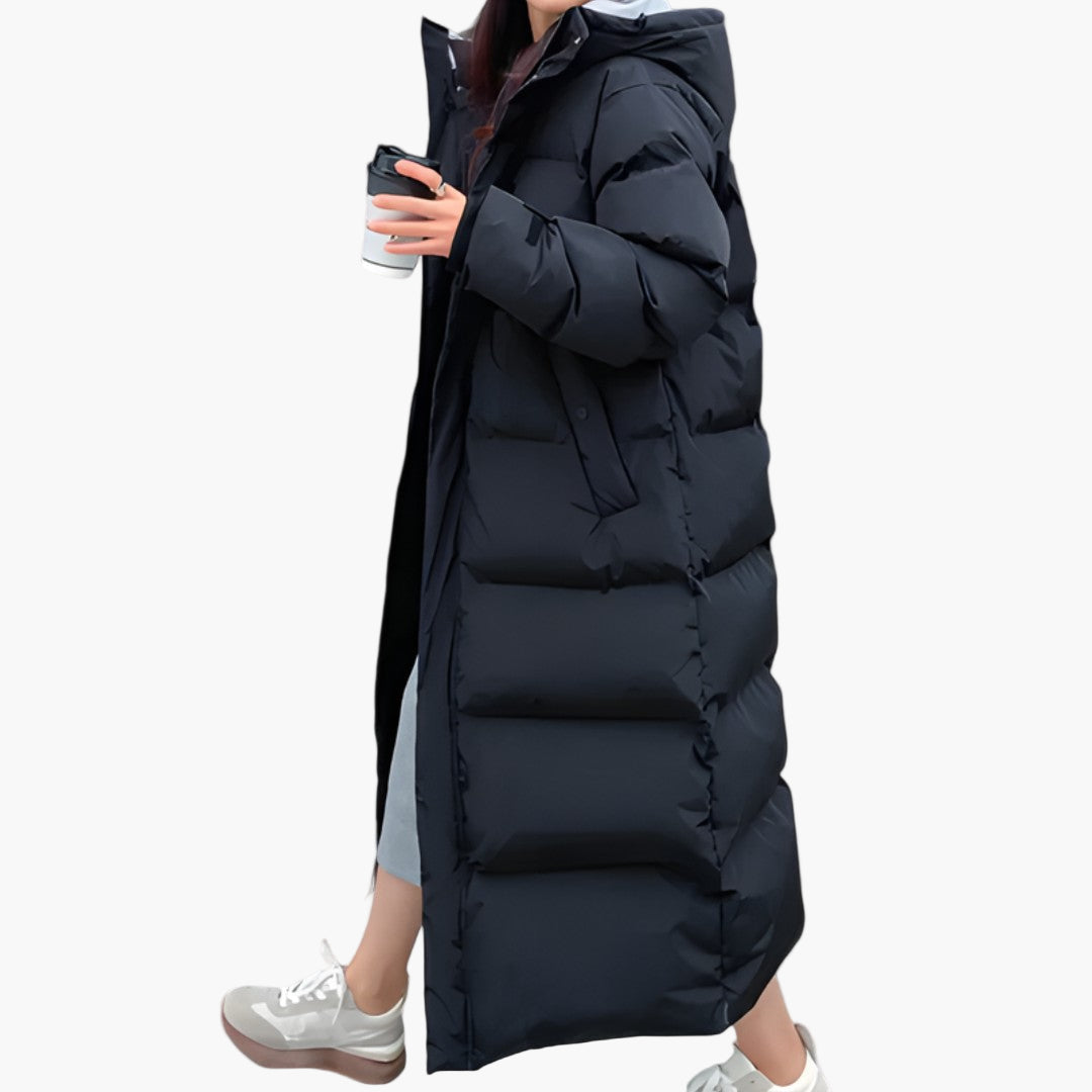 Damen Wintermantel Lang Kapuzenpuffer