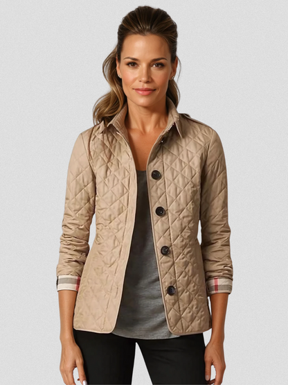 Damen Übergangsjacke Steppstoff Mit Taillenriegel Figurschmeichelnd