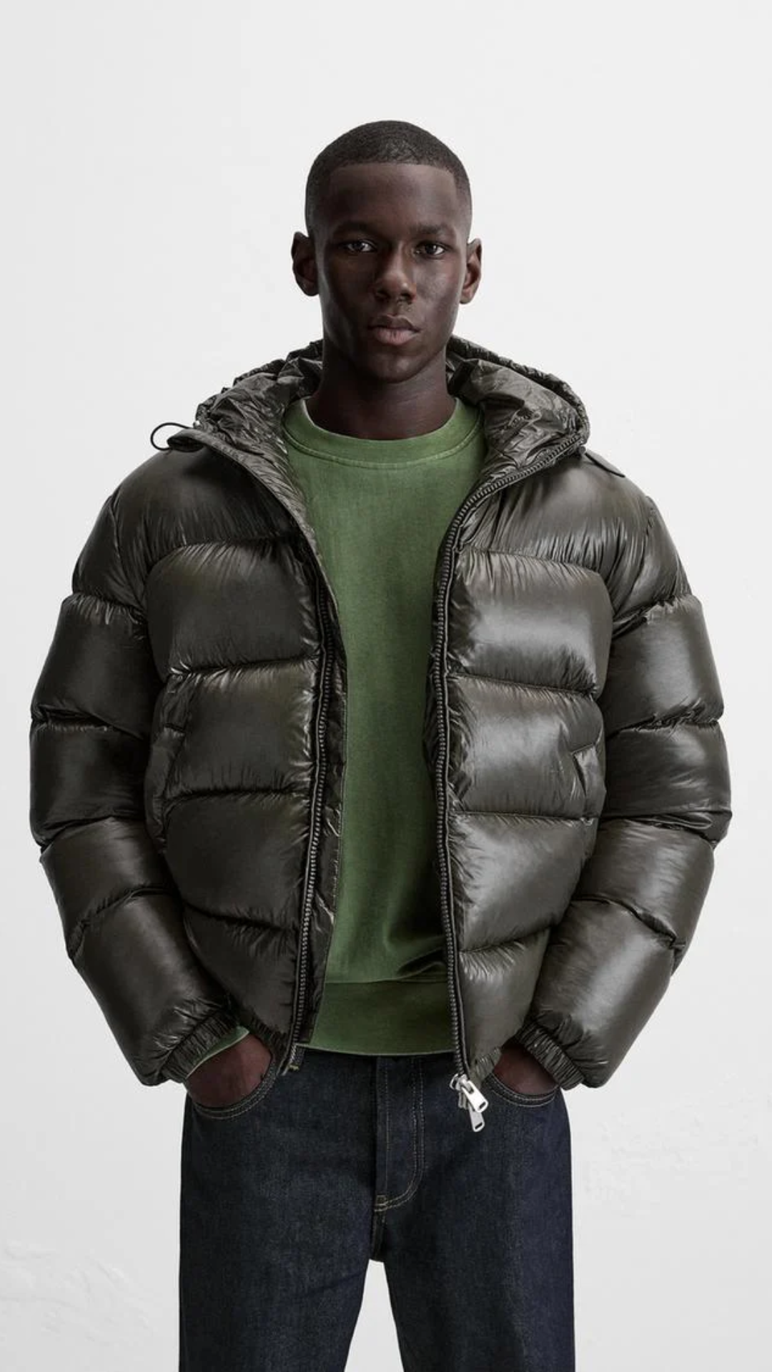 Herren Daunenjacke Kapuze Leicht Warm