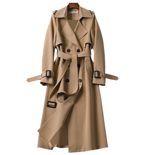 Damen Wintermantel Lang Elegant Schwarz - Eveloria
