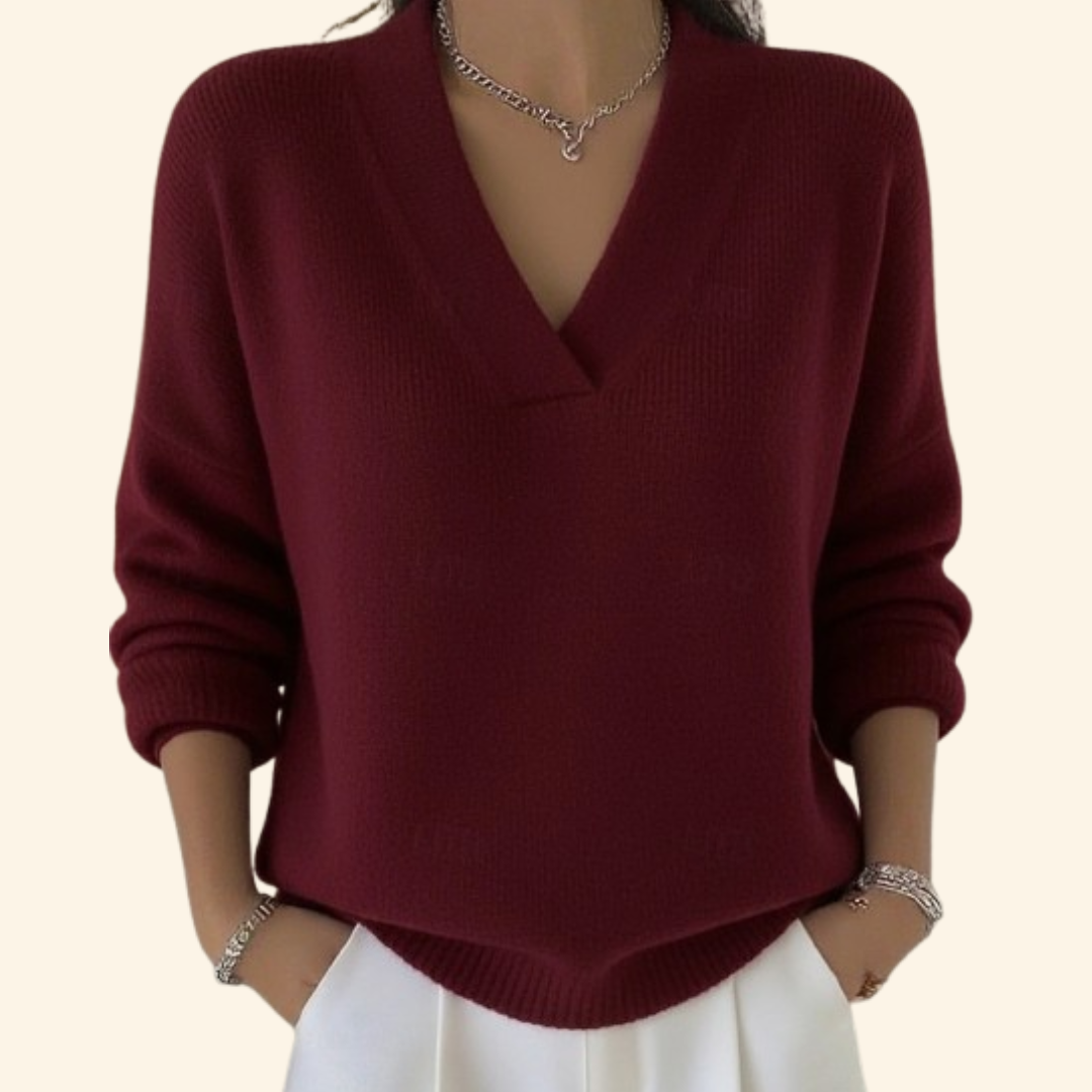Damen V-Ausschnitt Pullover - Eveloria