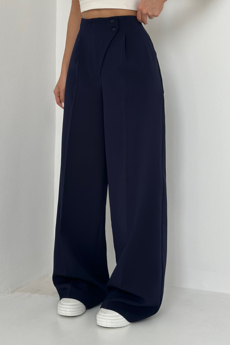 Damen Baggyhose Hochtailliert Weitbein