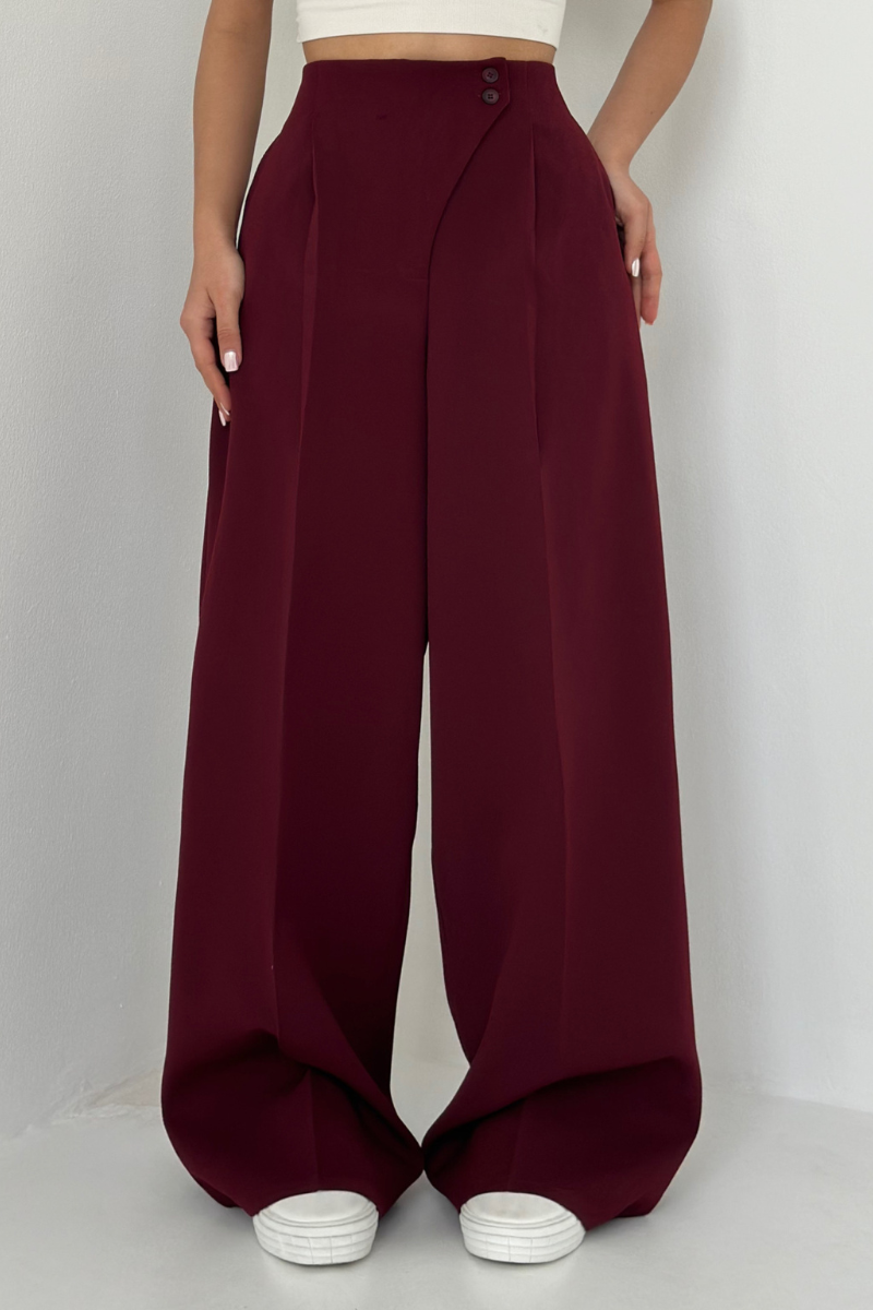 Damen Baggyhose Hochtailliert Weitbein