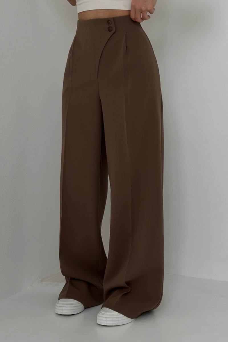 Damen Baggyhose Hochtailliert Weitbein - Eveloria