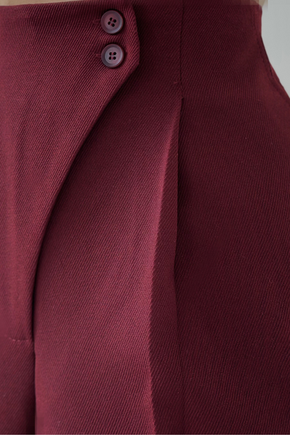 Damen Baggyhose Hochtailliert Weitbein
