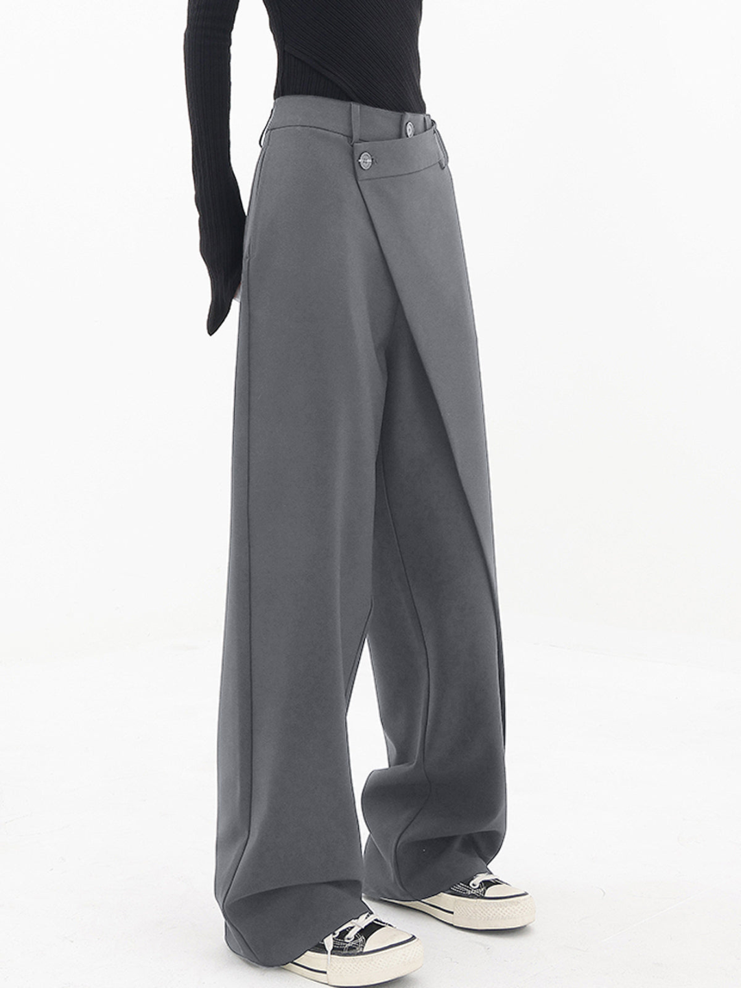 Damen Weite Hose Hohe Taille Bequem Elegant