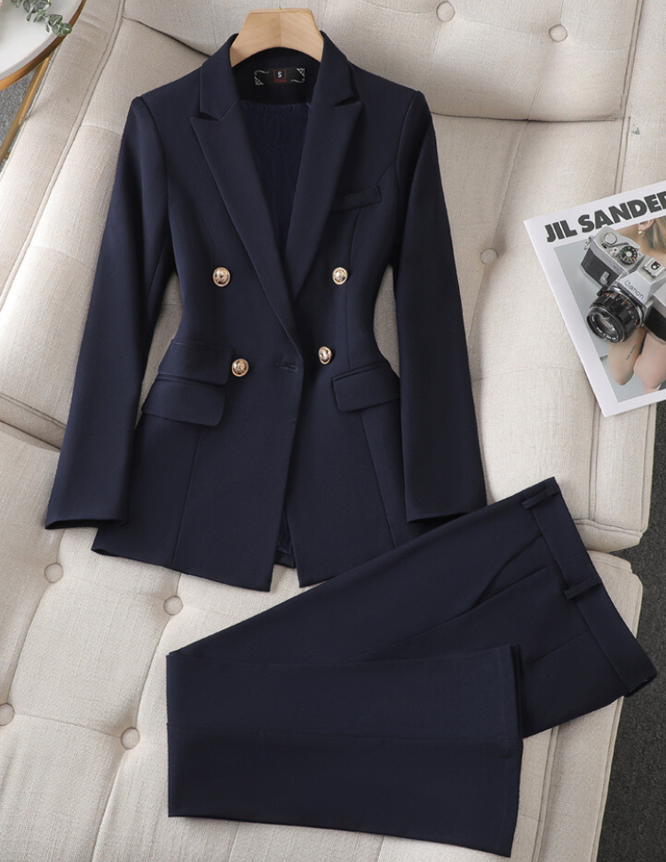 Eveloria Damen Business-Anzug Blazer Hose