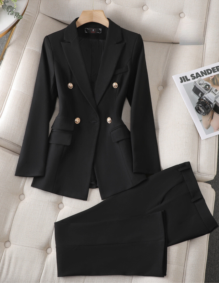 Eveloria Damen Business-Anzug Blazer Hose