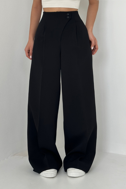 Damen Baggyhose Hochtailliert Weitbein