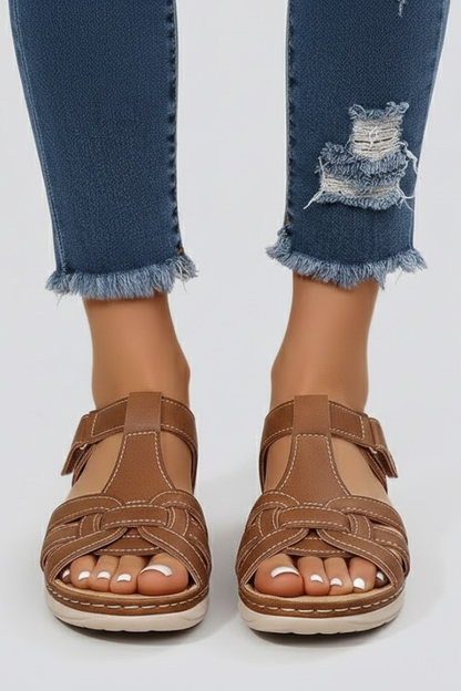 Damen Riemchensandalen Offene Spitze