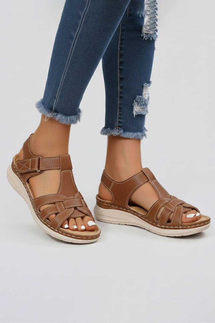 Damen Riemchensandalen Offene Spitze