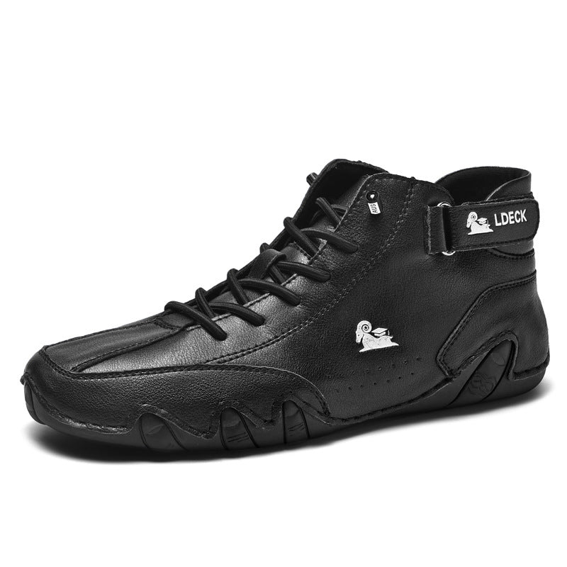 Herren Barfußschuhe High- Schnür-Klettverschluss