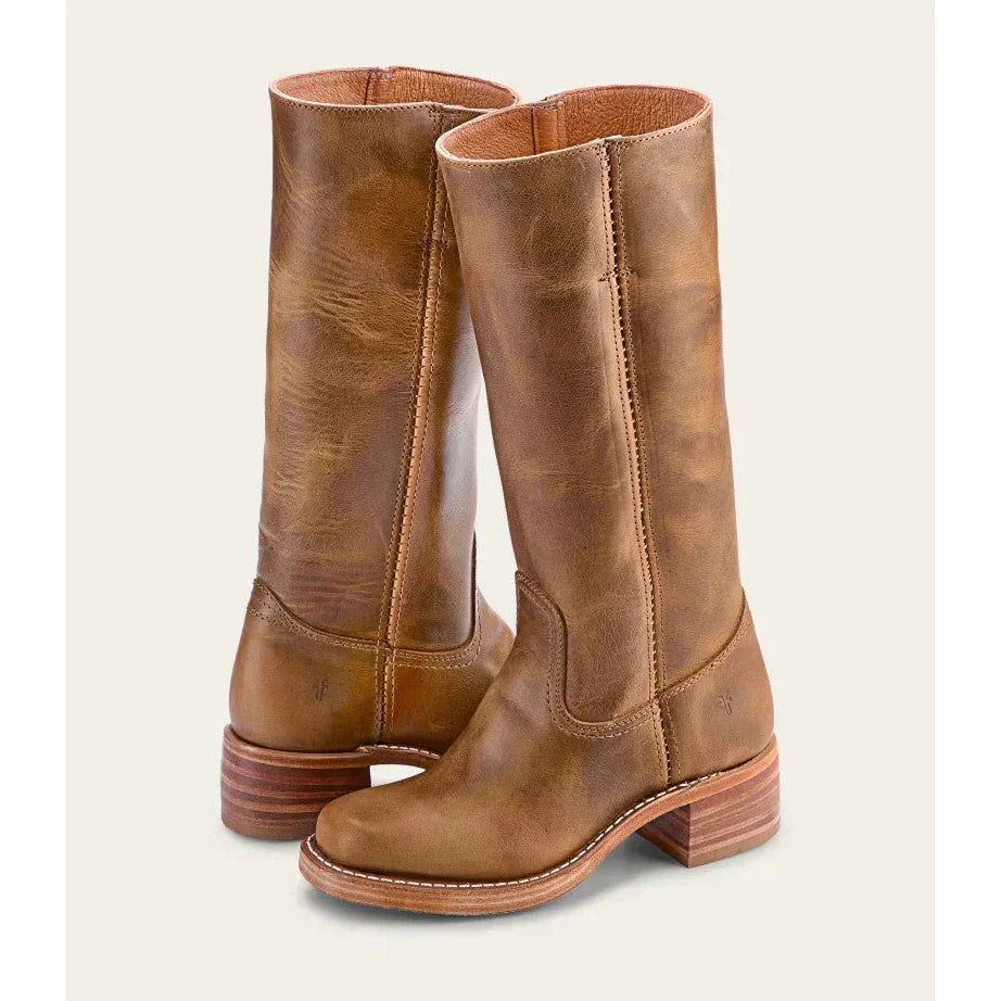 Damen Stiefel Eckspitze Hoher Schaft Stabiler Absatz - Eveloria