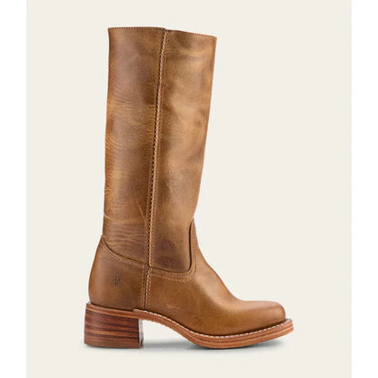 Damen Stiefel Eckspitze Hoher Schaft Stabiler Absatz