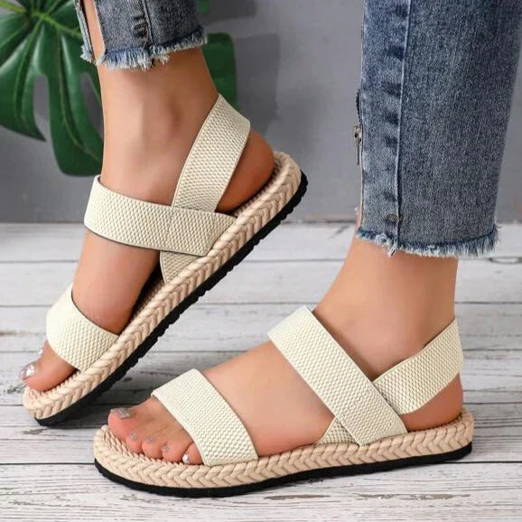 Eveloria Damen Sandalen Gewebt Braun