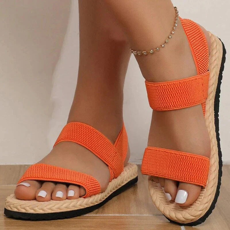 Eveloria Damen Sandalen Gewebt Braun
