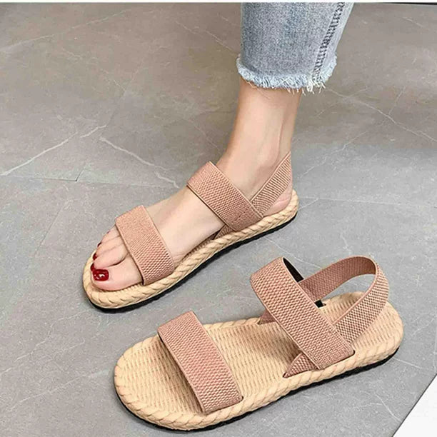 Eveloria Damen Sandalen Gewebt Braun