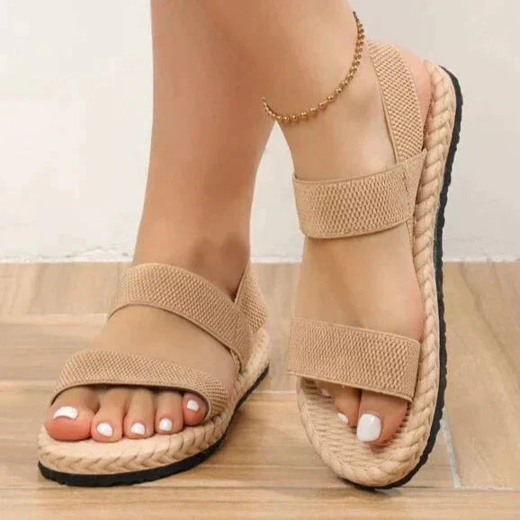 Eveloria Damen Sandalen Gewebt Braun