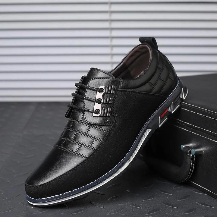 Herren Orthopädische Wanderschuhe Leder Schwarz - Eveloria