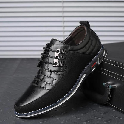 Herren Orthopädische Wanderschuhe Leder Schwarz - Eveloria