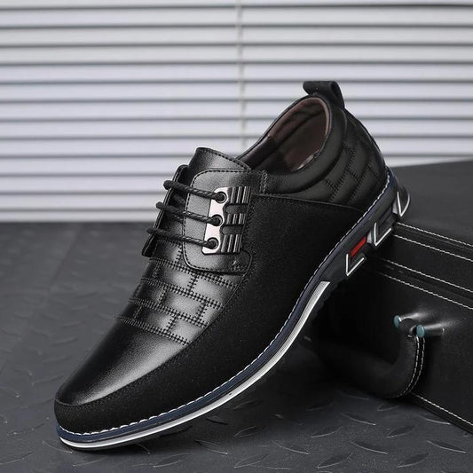 Herren Orthopädische Wanderschuhe Leder Schwarz - Eveloria
