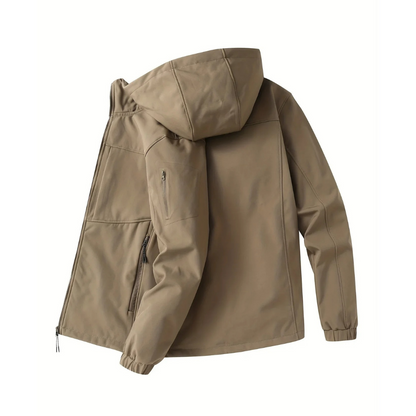 Herren Outdoor-Jacke Fleece Gefüttert Winddicht Schwarz - Eveloria