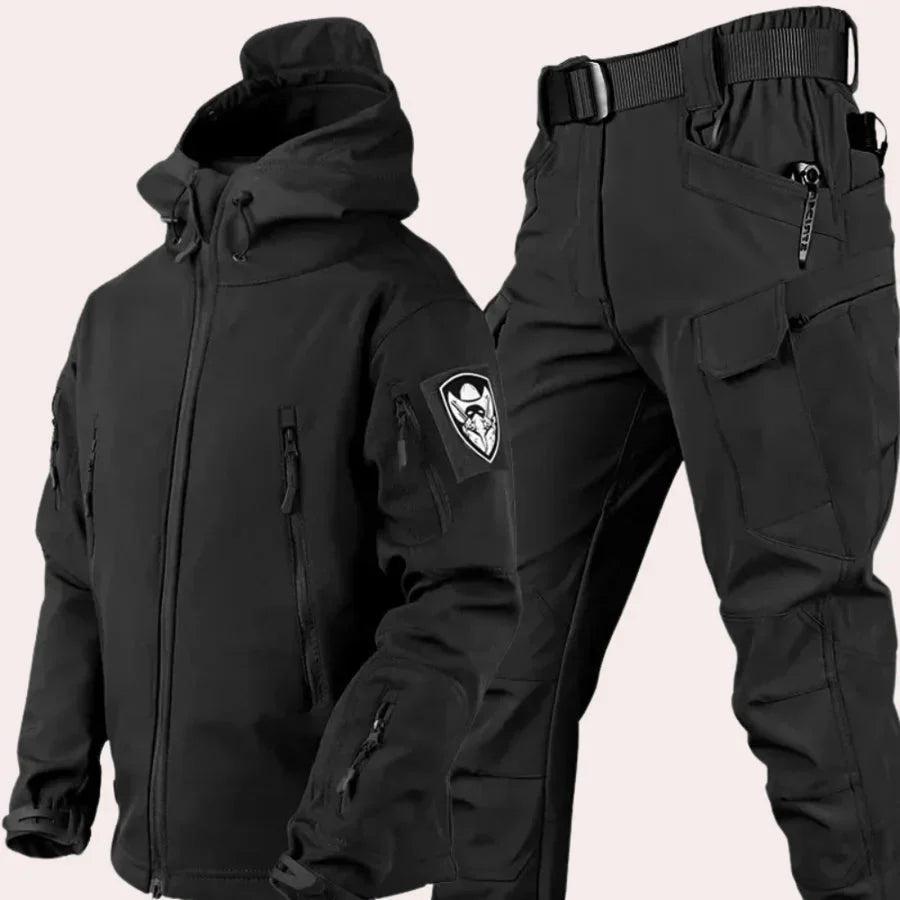 Outdoor-Kleidung – Wasserdichte taktische Militärjacke und -hose für Herren-Schwarz-S-Chaps Herrenmode