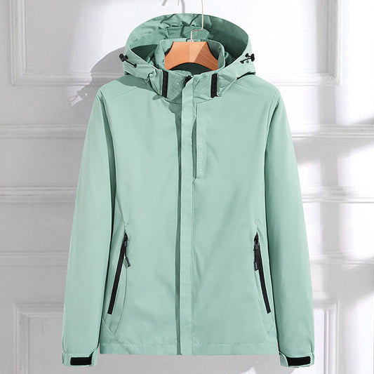 Damen Funktionsjacke Reißverschluss Kapuze Schwarz - Eveloria