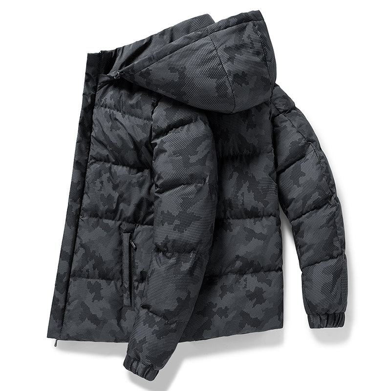 Herren Skijacke Bergmotiv Wasserdicht Schwarz - Eveloria