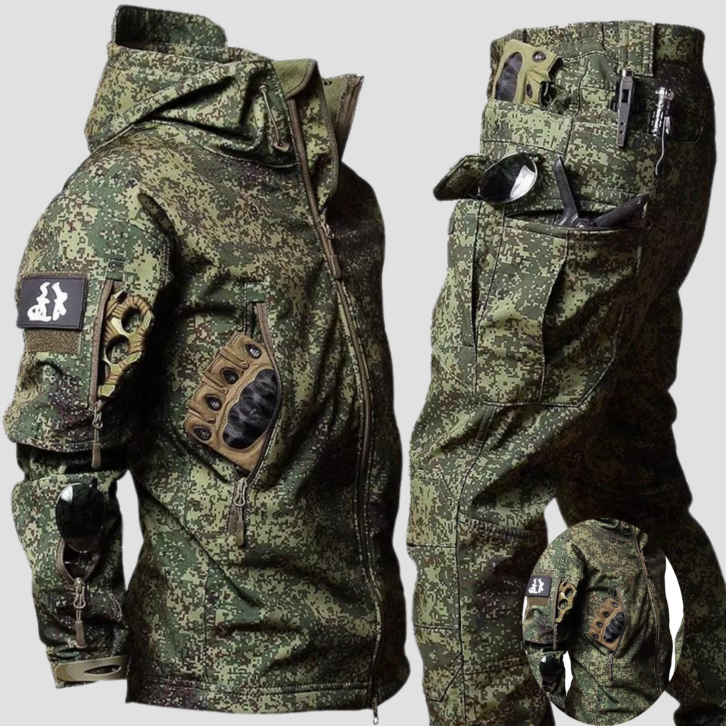 Herren Taktische Camouflage-Jacke mit Cargo-Hose - Eveloria