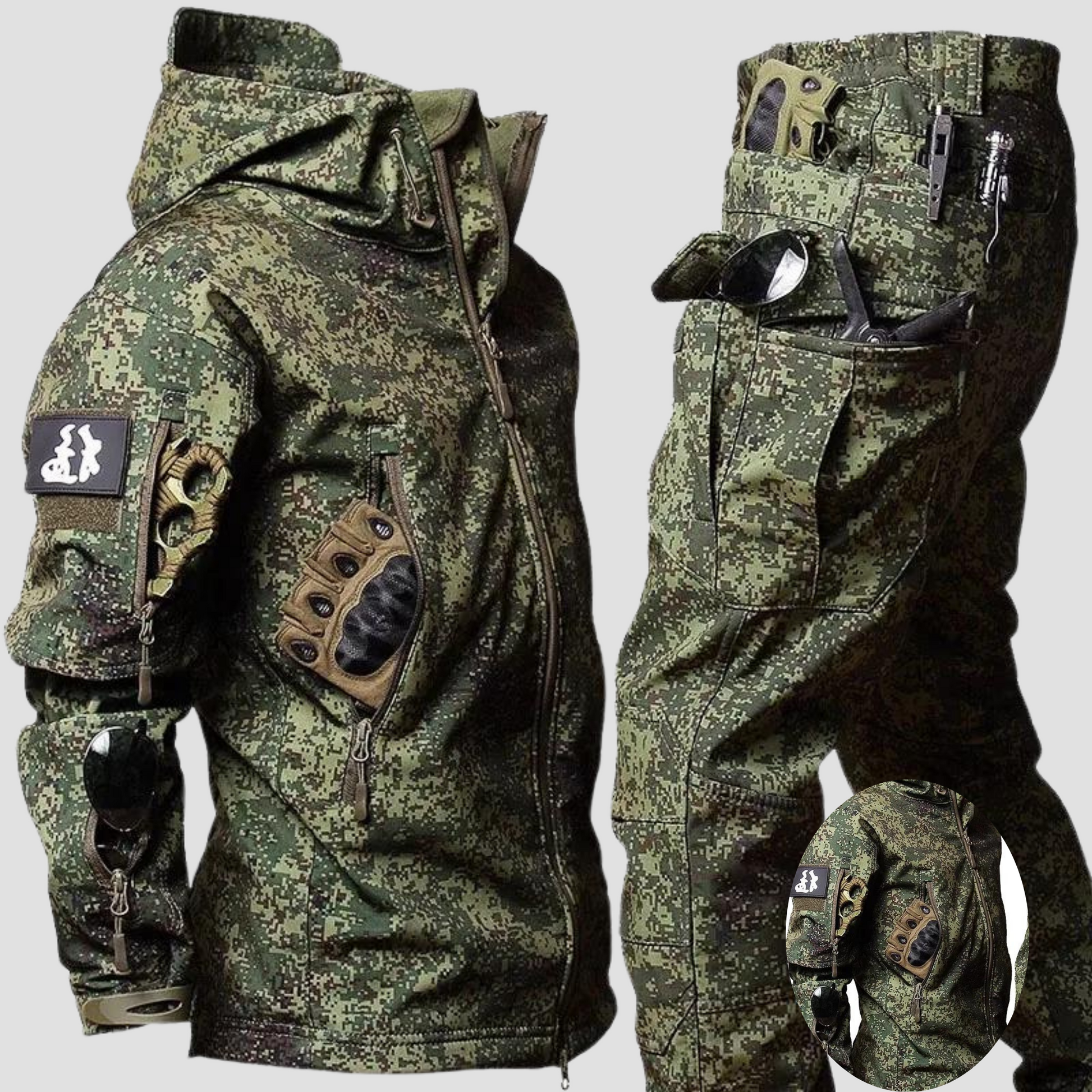 Herren Taktische Camouflage-Jacke mit Cargo-Hose - Eveloria